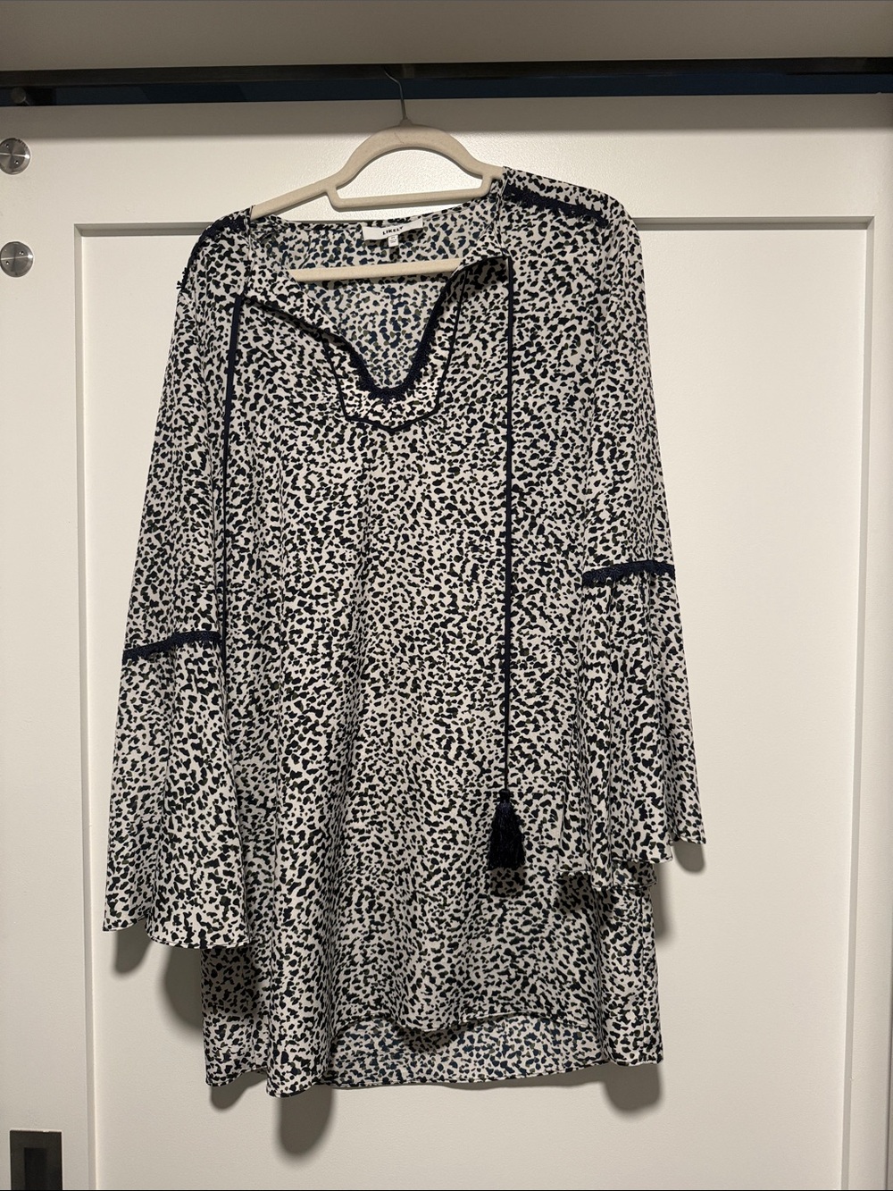 Likely Black and White Printed Boho Tunic Dress